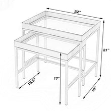 Butler Specialty Company Lenny 2 Piece Glass Nesting Tables, Gold  - 5636226