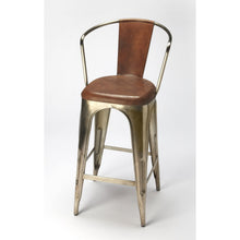 Butler Specialty Company Roland Iron & Leather 30"" Barstool, Medium Brown  - 6130344