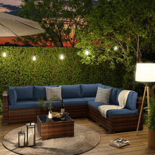 Keyala 7 Piece Rattan Sectional Seating Group with Cushions