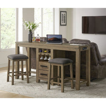 Sunset Trading Saunders 3PC Console Bar Table & Stool Set with Charging Station  - ED-D18620TCB-3P