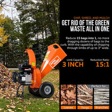 Super Handy GCAO006 Mini Wood Chipper Shredder Mulcher 3" Max Capacity with 7HP 212cc Engine New Canada Only - GCAO006