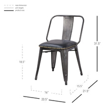 New Pacific Direct Brian PU Leather Metal Side Chair, (Set of 4)  - 9300030-240