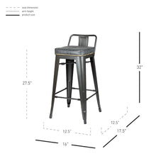 New Pacific Direct Metropolis PU Leather Low Back Counter Stool, (Set of 4) -  9300032-240