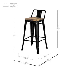 New Pacific Direct Metropolis Low Back Bar Stool, (Set of 4) -  938537-B