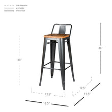 New Pacific Direct Metropolis Low Back Bar Stool, (Set of 4) 938537-GM - 938537-GM