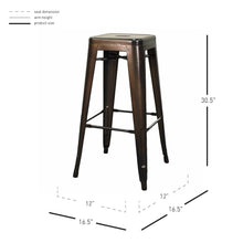 New Pacific Direct Metropolis Metal Backless Bar Stool, (Set of 4) 938630-GM - 938630-GM