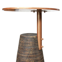 New Pacific Direct Millen Reclaimed Teak Wood Side/ End Table w/ Steel Tray Top 9600038 - 9600038