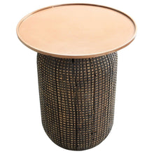 New Pacific Direct Atalia Recycled Teak Root Side/ End Table w/ Steel Tray Top 9600044 - 9600044