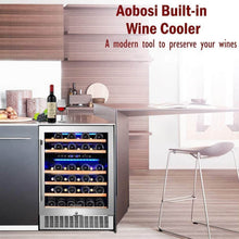 AAOBOSI 24 Inch Dual Zone Wine Cooler 46 Bottle Wine Refrigerator  - JC-145B