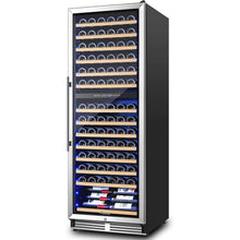 AAOBOSI 24" Free Standing 154 Bottles Wine Cooler in Stainless Steel with Wood Shelves  - YC-408B