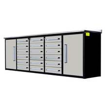 Chery Industrial AS-IS 10ft Storage Cabinet with Workbench 18 Drawers & 2 Cabinets