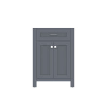 Alya Bath Norwalk 24" Single Gray Freestanding Bathroom Vanity With Brushed Nickel Edge Handles - HE-101-24-G
