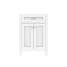 Alya Bath Norwalk 24" Single White Freestanding Bathroom Vanity With Brushed Nickel Edge Handles - HE-101-24-W