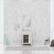 Alya Bath Norwalk 24" Single White Freestanding  Bathroom Vanity With Carrara Marble Top, C - HE-101-24-W-CWMT + HE-101/102-24-W-Meramic Sink and Wall Mounted Mirror