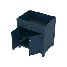 Alya Bath Norwalk 30" Single Blue Freestanding Bathroom Vanity With Brushed Nickel Edge Handles - HE-101-30-B