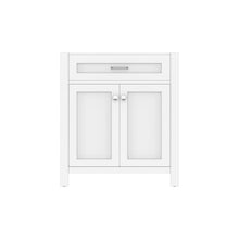 Alya Bath Norwalk 30" Single White Freestanding Bathroom Vanity with Brushed Nickel Edge Handles - HE-101-30-W