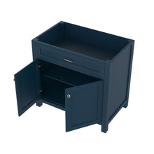 Alya Bath Norwalk 36" Single Blue Freestanding Bathroom Vanity With Brushed Nickel Edge Handles - HE-101-36-B