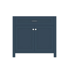 Alya Bath Norwalk 36" Single Blue Freestanding Bathroom Vanity With Brushed Nickel Edge Handles - HE-101-36-B