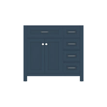 Alya Bath Norwalk  36" Single Blue Freestanding Bathroom Vanity with Drawer and Brushed Nickel Edge Handles - HE-101-36-DR-B