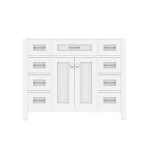 Alya Bath Norwalk 42" Single White Freestanding Bathroom Vanity With Brushed Nickel Edge Handles - HE-101-42-W