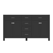 Alya Bath Norwalk 60" Double Espresso Freestanding  Bathroom Vanity  With Brushed Nickel Edge Handles - HE-101-60D-E
