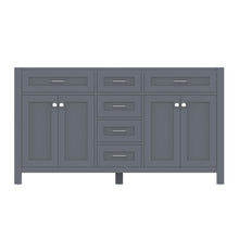 Alya Bath Norwalk 60" Double Gray Freestanding  Bathroom Vanity  With Brushed Nickel Edge Handles - HE-101-60D-G