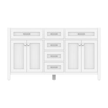 Alya Bath Norwalk 60" Double White Freestanding  Bathroom Vanity  With Brushed Nickel Edge Handles - HE-101-60D-W