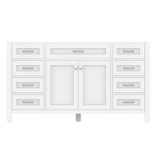 Alya Bath Norwalk 60" Single White Freestanding  Bathroom Vanity  With Brushed Nickel Edge Handles - HE-101-60S-W