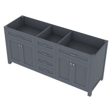 Alya Bath Norwalk 72" Double Gray Freestanding  Bathroom Vanity  With Brushed Nickel Edge Handles - HE-101-72D-G