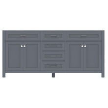 Alya Bath Norwalk 72" Double Gray Freestanding  Bathroom Vanity  With Brushed Nickel Edge Handles - HE-101-72D-G