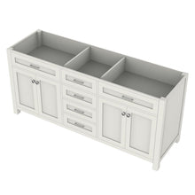 Alya Bath Norwalk 72" Double White Freestanding Bathroom Vanity  With Brushed Nickel Edge Handles - HE-101-72D-W