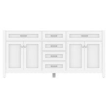 Alya Bath Norwalk 72" Double White Freestanding Bathroom Vanity  With Brushed Nickel Edge Handles - HE-101-72D-W