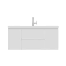 Alya Bath Paterno 48" Single White Modern Wall Mounted Bathroom Vanity With Acrylic Top and Integrated Sink - AB-MOF48-W