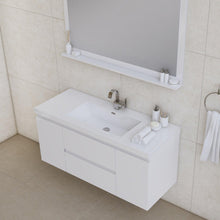 Alya Bath Paterno 48" Single White Modern Wall Mounted Bathroom Vanity With Acrylic Top and Integrated Sink - AB-MOF48-W