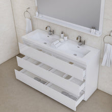Alya Bath Paterno 60" Double White Modern Freestanding  Bathroom Vanity With Acrylic Top and Integrated Sink - AB-MOA60D-W