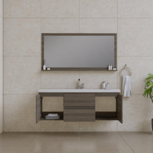 Alya Bath Paterno 60" Single Gray Modern Wall Mounted  Bathroom Vanity With Acrylic Top and Integrated Sink - AB-MOF60S-G