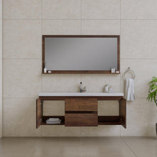 Alya Bath Paterno 60" Single Rosewood Modern Wall Mounted  Bathroom Vanity With Acrylic Top and Integrated Sink - AB-MOF60S-RW