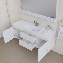 Alya Bath Paterno 60" Single White Modern Wall Mounted Bathroom Vanity With Acrylic Top and Integrated Sink - AB-MOF60S-W