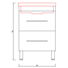 Alya Bath Ripley 24" Single White Modern Freestanding Single Bathroom Vanity With Integrated Acrylic Top, Acrylic Sink and Wall Mounted Mirror - AT-8080-W+AT-24-M-W
