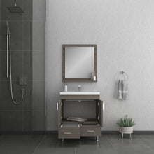 Alya Bath Ripley  30" Single Gray Modern Freestanding  Bathroom Vanity With Integrated Acrylic Top, Acrylic Sink and Wall Mounted Mirror - AT-8085-G+AT-30-M-G