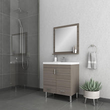Alya Bath Ripley  30" Single Gray Modern Freestanding  Bathroom Vanity With Integrated Acrylic Top, Acrylic Sink and Wall Mounted Mirror - AT-8085-G+AT-30-M-G