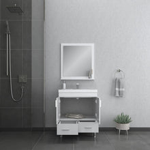 Alya Bath Ripley  30" Single White Modern Freestanding  Bathroom Vanity With Integrated Acrylic Top, Acrylic Sink and Wall Mounted Mirror - AT-8085-W+AT-30-M-W