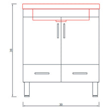 Alya Bath Ripley  30" Single White Modern Freestanding  Bathroom Vanity With Integrated Acrylic Top, Acrylic Sink and Wall Mounted Mirror - AT-8085-W+AT-30-M-W