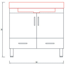 Alya Bath Ripley 36" Single Gray Modern Freestanding  Bathroom Vanity With Integrated Acrylic Top, Acrylic Sink and Wall Mounted Mirror - AT-8089-G+AT-36-M-G