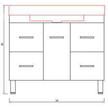 Alya Bath Ripley 39" Single White Modern Freestanding  Bathroom Vanity With Integrated Acrylic Top, Acrylic Sink and Wall Mounted Mirror - AT-8041-W+AT-36-M-W