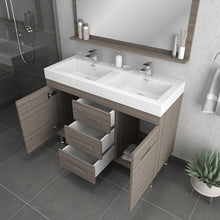 Alya Bath Ripley 48" Double Gray Modern Freestanding  Bathroom Vanity With Integrated Acrylic Top, Acrylic Sink and Wall Mounted Mirror - AT-8048-G-D+AT-48-M-G