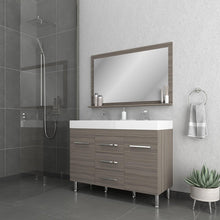 Alya Bath Ripley 48" Double Gray Modern Freestanding  Bathroom Vanity With Integrated Acrylic Top, Acrylic Sink and Wall Mounted Mirror - AT-8048-G-D+AT-48-M-G
