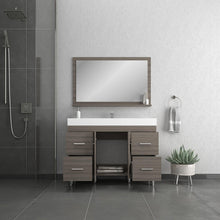 Alya Bath Ripley 48" Single Gray Modern Freestanding  Bathroom Vanity With Integrated Acrylic Top, Acrylic Sink and Wall Mounted Mirror - AT-8042-G+AT-48-M-G