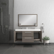 Alya Bath Ripley  54" Double Gray Modern Wall Mounted  Bathroom Vanity With Integrated Acrylic Top, Acrylic Sink and Wall Mounted Mirror - AT-8047-G-D+AT-48-M-G