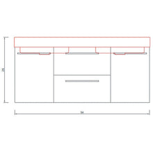 Alya Bath Ripley  54" Double Gray Modern Wall Mounted  Bathroom Vanity With Integrated Acrylic Top, Acrylic Sink and Wall Mounted Mirror - AT-8047-G-D+AT-48-M-G